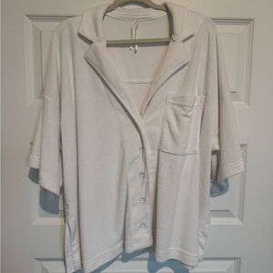 Anthropologie terry cloth Button-Down Shirt